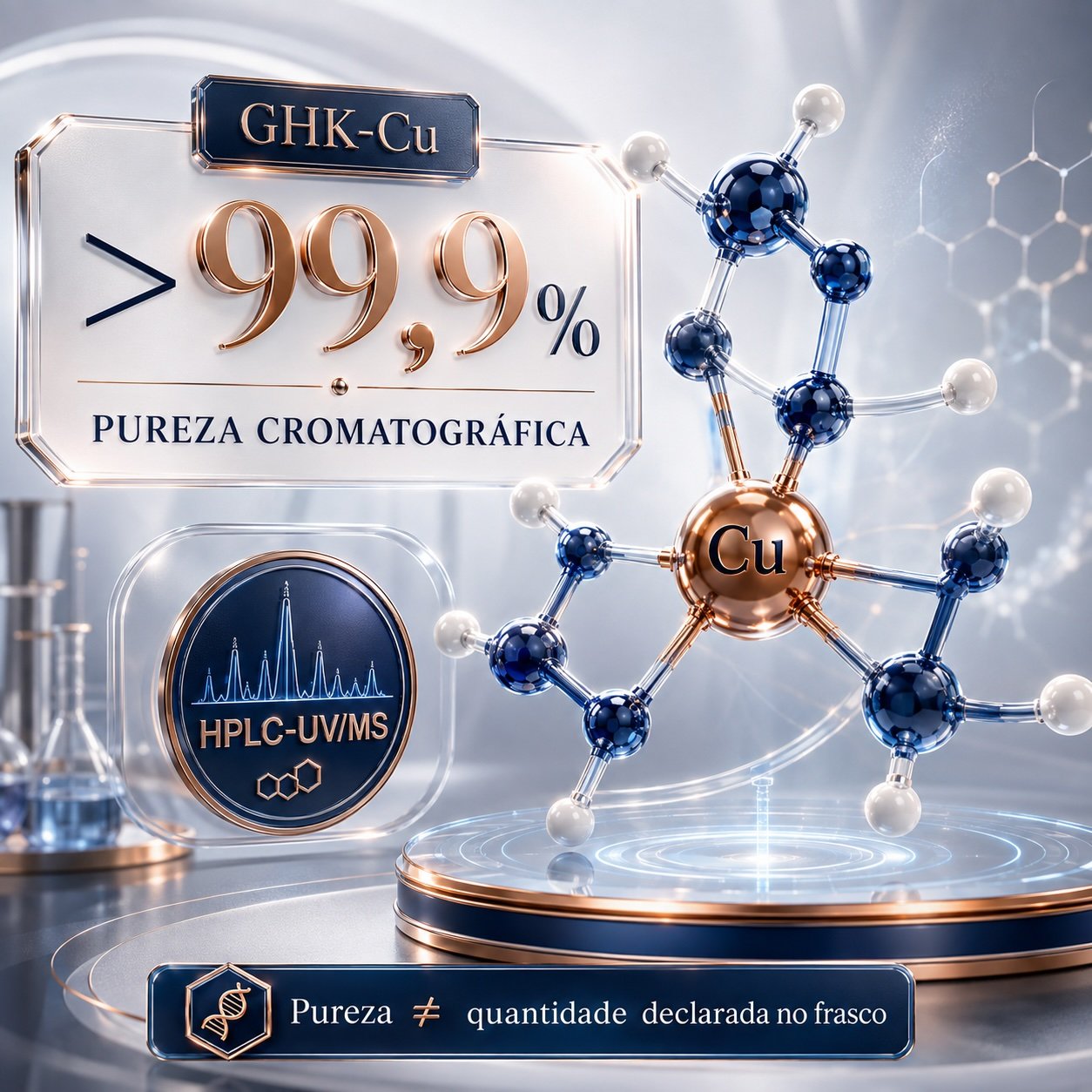 Representação da pureza cromatográfica do GHK-Cu